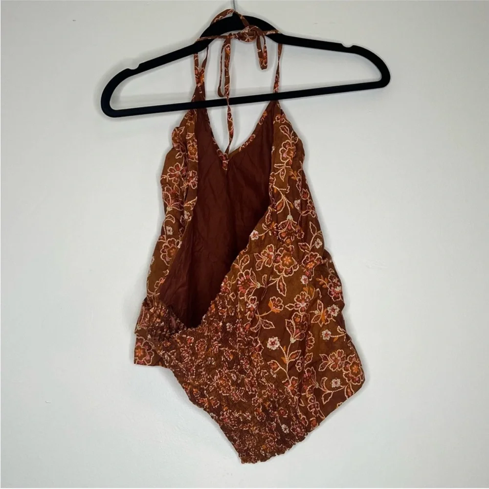 J. Crew V-neck halter top in vintage vines